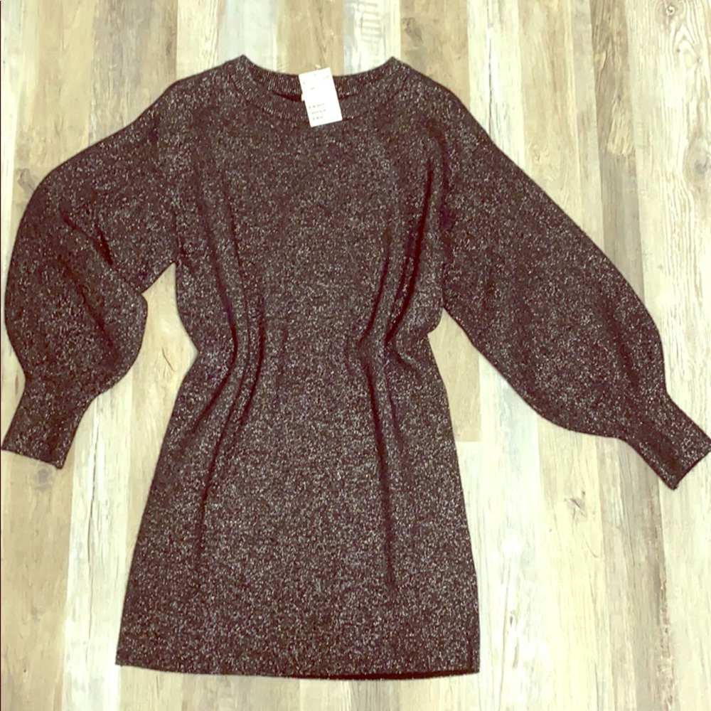 H&M Black Sweater Dress Lamé